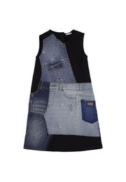 Denim & Cotton Jersey Patchwork Dress