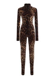 Tuta In Ciniglia Leopard Jacquard