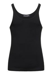 Tank Top In Jersey Di Cotone A Costine