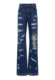 Jeans Larghi In Denim Distressed