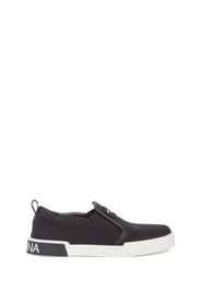 Sneakers Slip-on In Tela E Pelle