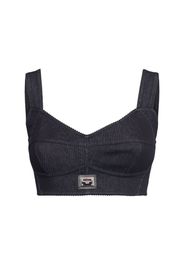 Top In Denim Di Cotone