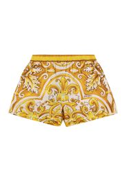 Maiolica Print Cotton Shorts