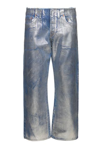 Pantaloni In Denim Di Cotone