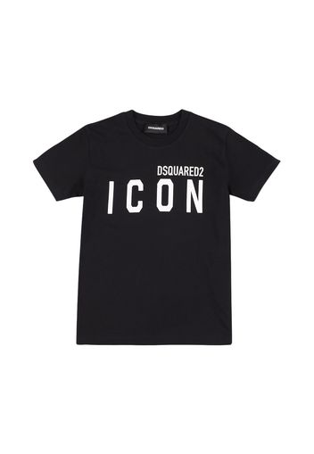 T-shirt Icon In Jersey Di Cotone Con Stampa