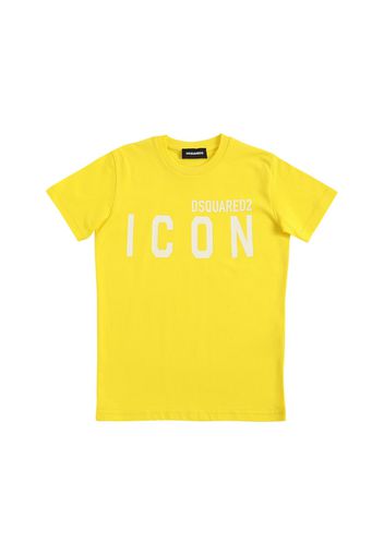 T-shirt Icon In Jersey Di Cotone Con Stampa