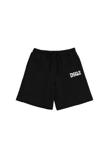 Shorts In Felpa Di Cotone Con Logo