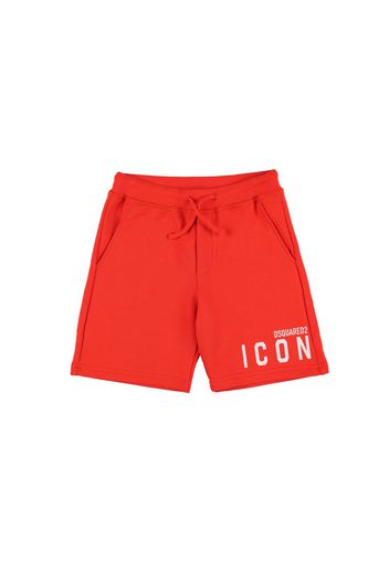 Shorts In Felpa Di Cotone Con Logo