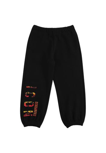 Pantaloni In Felpa Di Cotone Con Logo