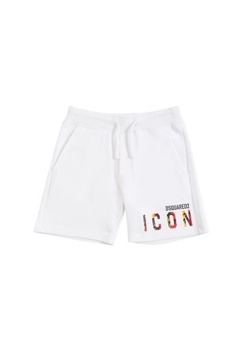 Shorts In Felpa Di Cotone Con Logo