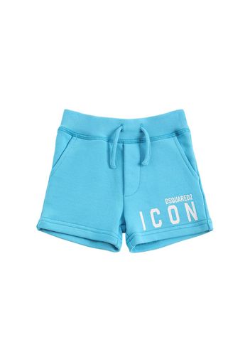 Shorts In Felpa Di Cotone Con Logo