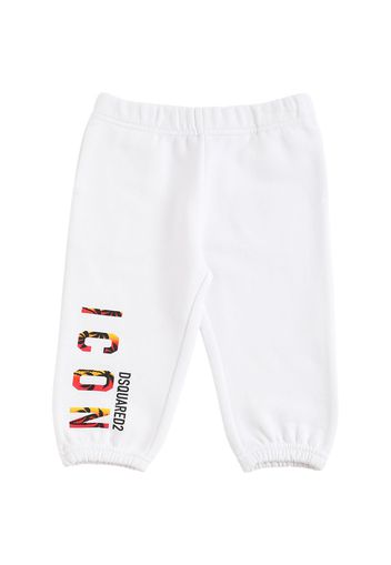 Pantaloni In Felpa Di Cotone Con Logo