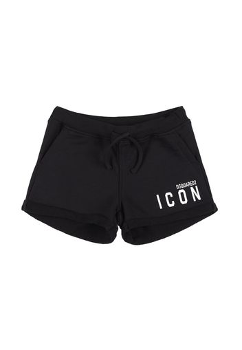 Shorts In Felpa Di Cotone Con Logo