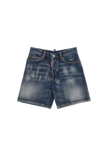 Shorts In Denim Di Cotone Washed Stretch