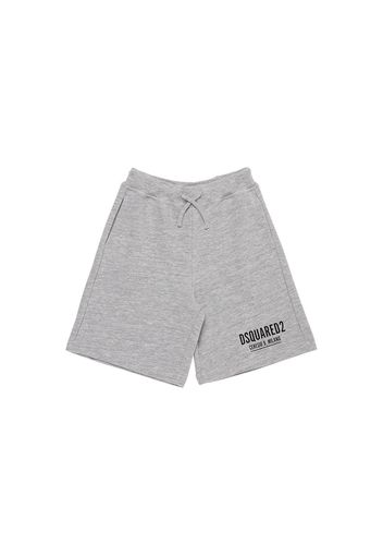 Shorts In Felpa Di Cotone Con Logo