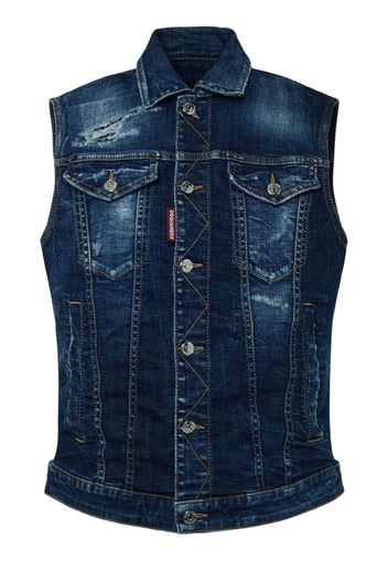 Gilet Dan Jean In Denim Di Cotone