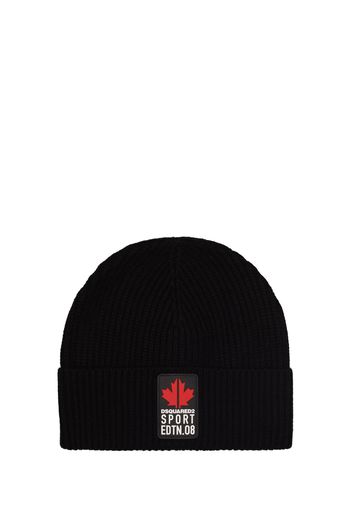 Cappello Beanie In Maglia Di Misto Lana A Costine