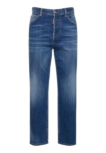 Jeans Dritti Vita Alta Boston In Denim