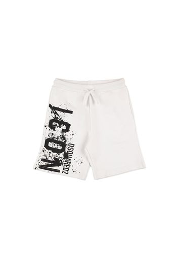 Shorts In Felpa Di Cotone Con Stampa