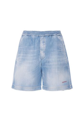 Shorts Boxer Fit In Denim Di Cotone Stretch