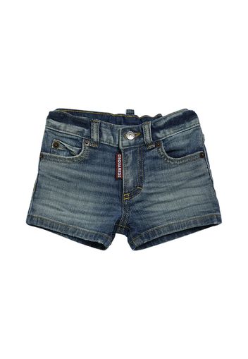 Shorts In Denim Di Cotone Washed Stretch