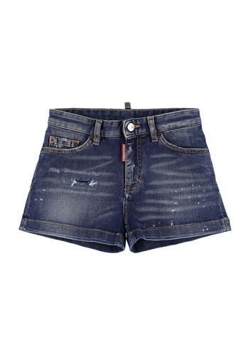 Shorts In Denim Di Cotone Stretch