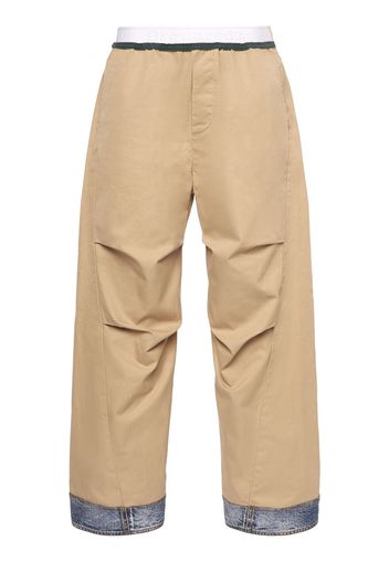 Pantaloni Chino Ampi In Twill Di Cotone