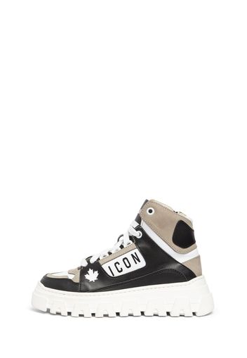 Logo Leather Lace-up Sneakers