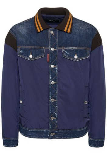 Giacca Varsity In Nylon E Denim