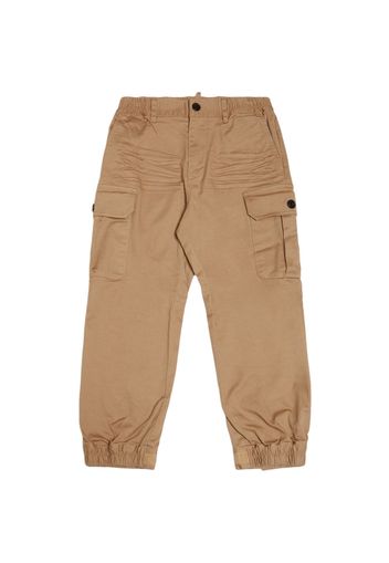 Pantaloni Cargo In Misto Gabardina Di Cotone