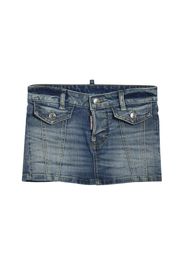 Minigonna In Denim Di Cotone Stretch