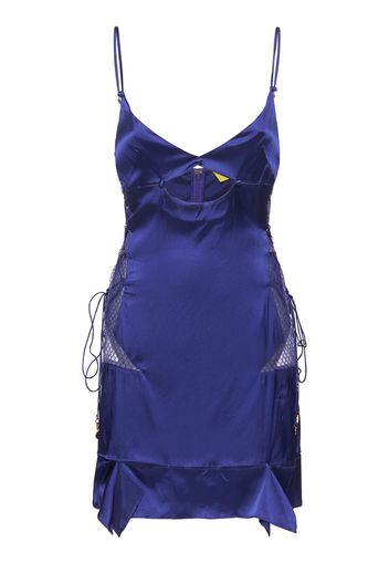 Vestito Astra In Raso E Mesh Stretch