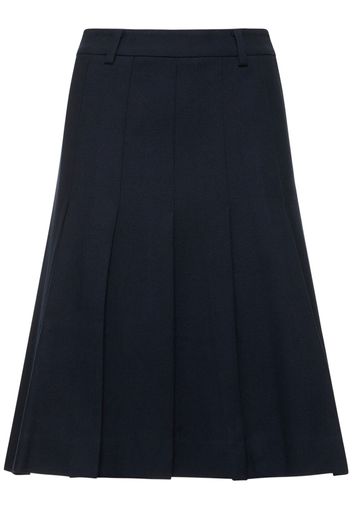 Pleated Flannel Midi Skirt