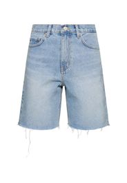 Shorts In Denim A Taglio Vivo