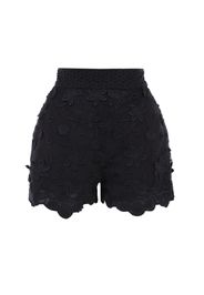 Shorts Vita Alta In Tulle Con Ricami