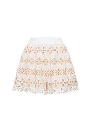 Embroidered Cotton & Silk Blend Shorts