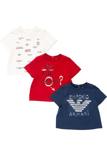 Set Of 3 Printed Cotton Jersey T-shirts