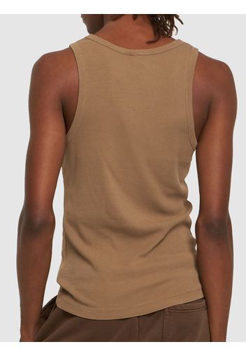 Tank Top Slim Fit In Cotone A Costine