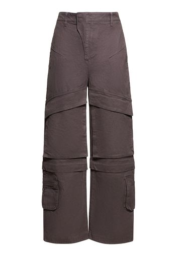 Pantaloni Cargo Larghi In Cotone