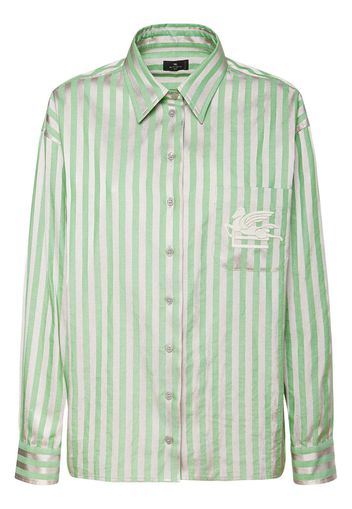 Camicia Oxford In Raso Di Cotone / Logo