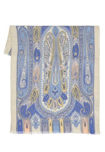 Sciarpa In Cashmere E Seta Stampa Paisley