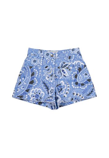 Shorts In Popeline Di Cotone Stampato