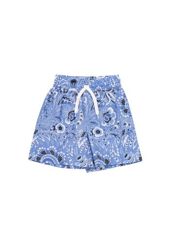 Shorts In Popeline Di Cotone Stampato