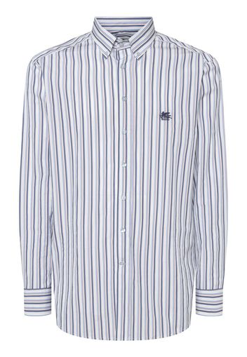 Camicia In Cotone A Righe Con Logo