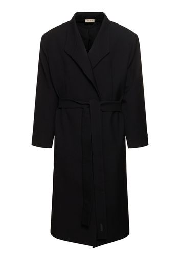 Stand Collar Cotton Blend Overcoat