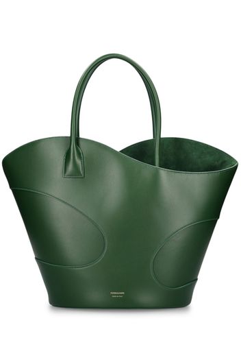 Cutout Leather Tote Bag