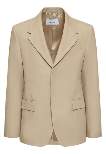 Blazer In Tela Di Cotone Pettinata