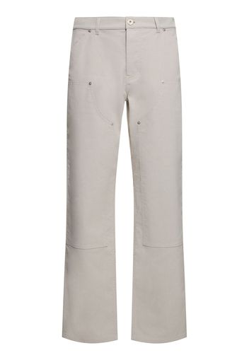 Cotton Blend Straight Pants