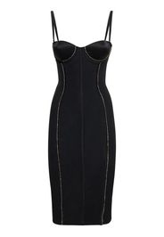 Vestito Midi In Mesh Con Bustier