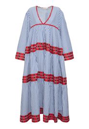 Striped Cotton Long Sleeve Maxi Dress